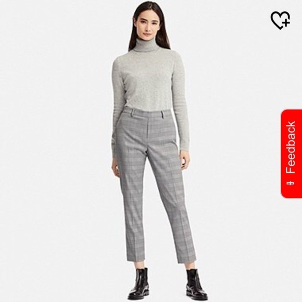 UNIQLO EZY Ankle Pants in Gray Plaid